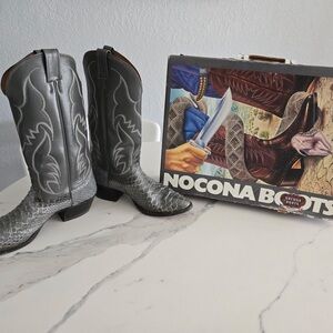 Nocona Silver and Black Western Boots